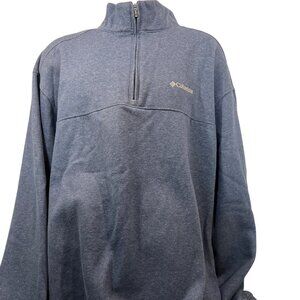 COLUMBIA fleece 1/4 zip pullover top BLUE Men 3XL